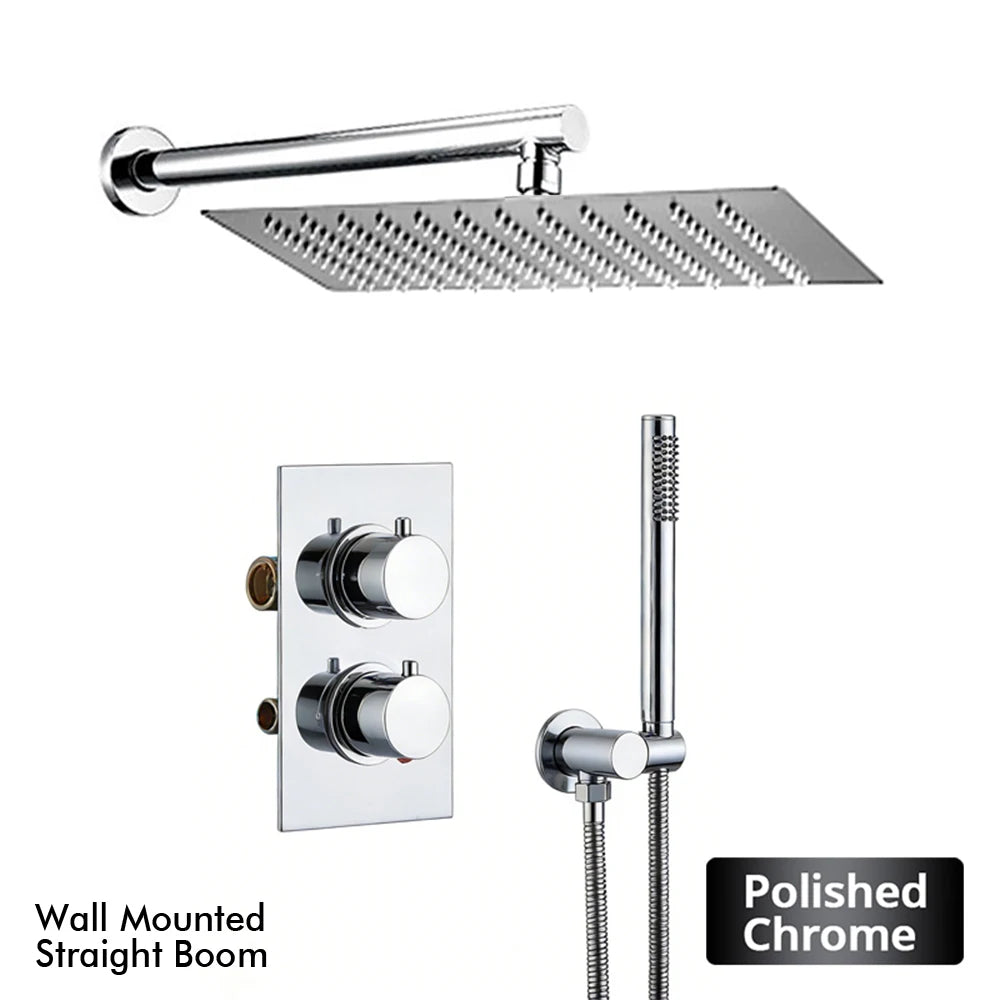 Bathroom Faucet Dial Way Brushed Gold Thermostat Shower