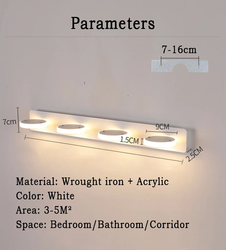 Led Bathroom Mirror Wall Lamp Vanity Light Waterproof