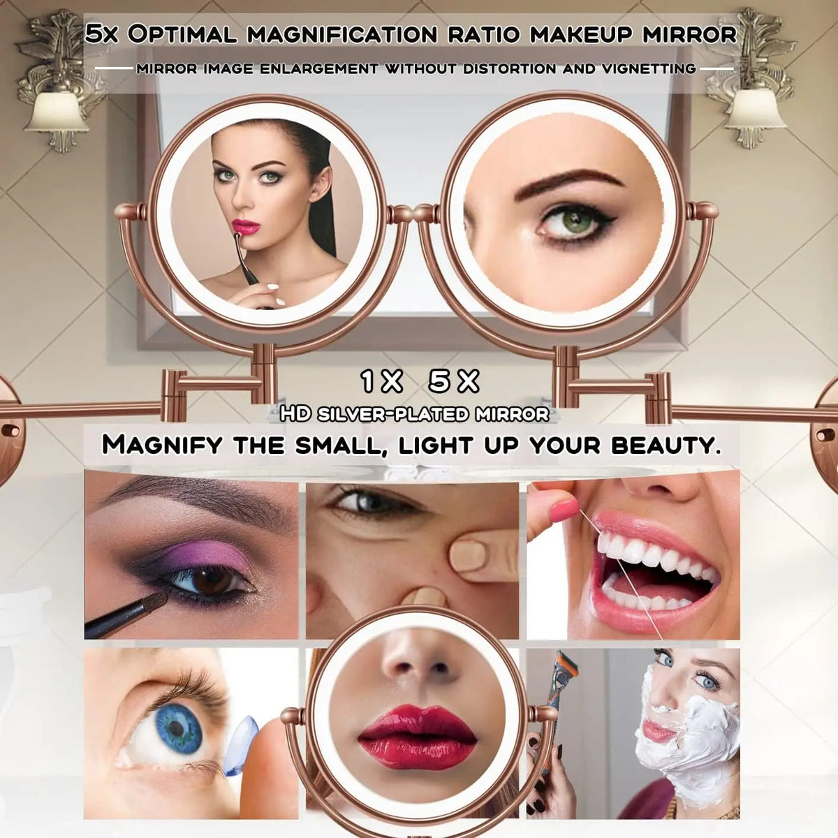 10x Magnifying Led Makeup Mirror Touch On Dual