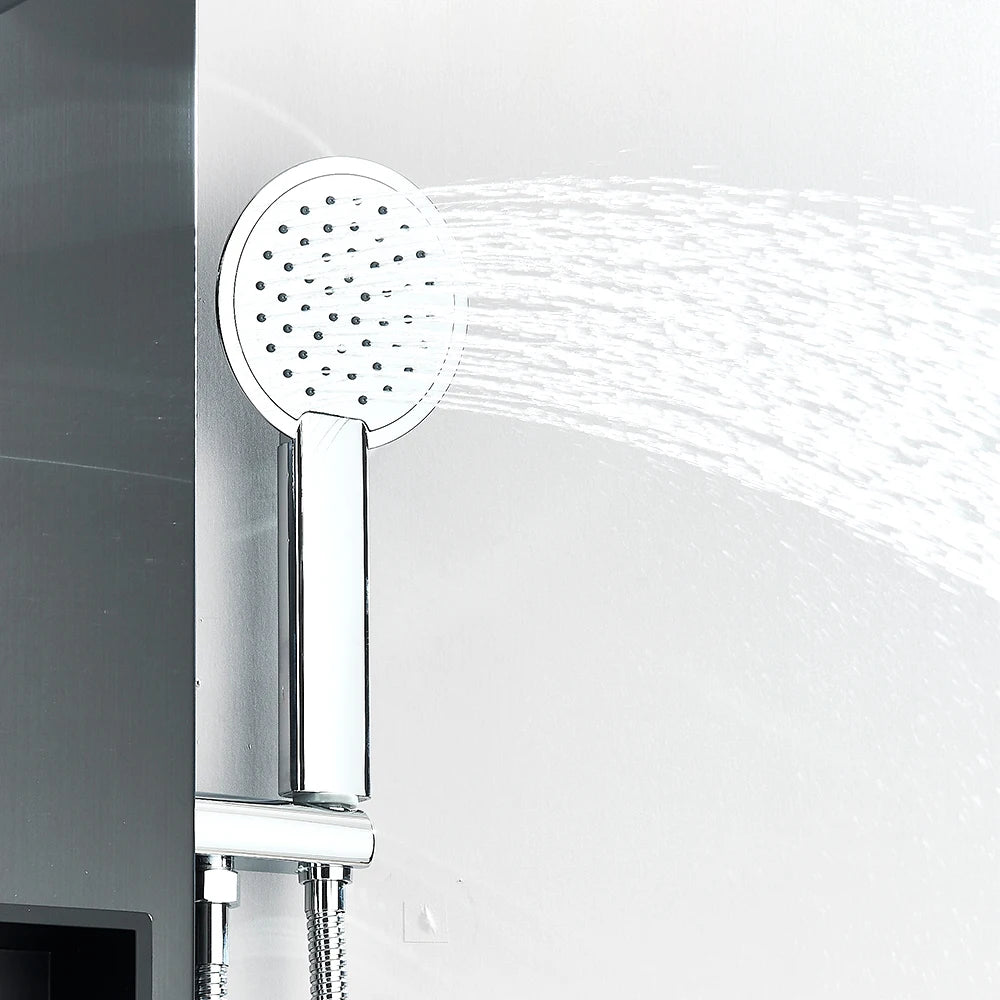 Black Shower Panel Column Big Screen Rain&Waterfall Shower