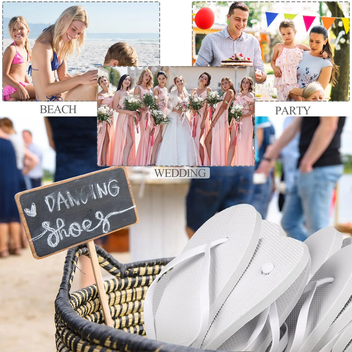 24/36 Pairs Wedding Flip Flops Guests Soft Wedding