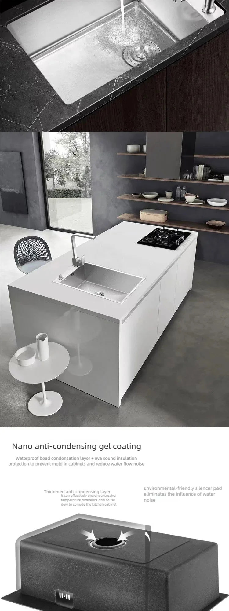 Stainless Steel Sink Narrow Long Model Side Hole