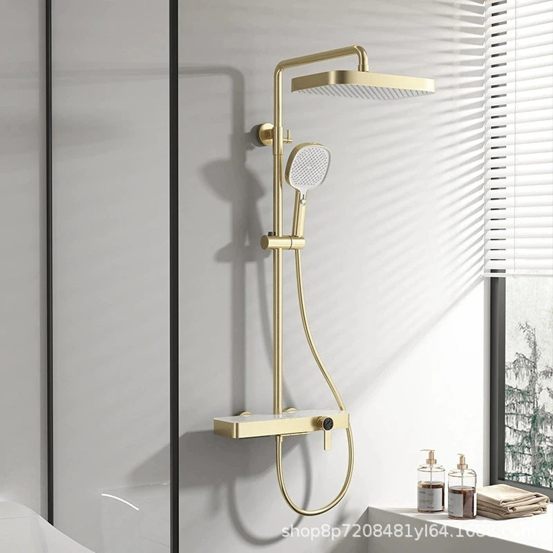 Cold Bathroom Shower System Sprinkler Brushed Rose Gold