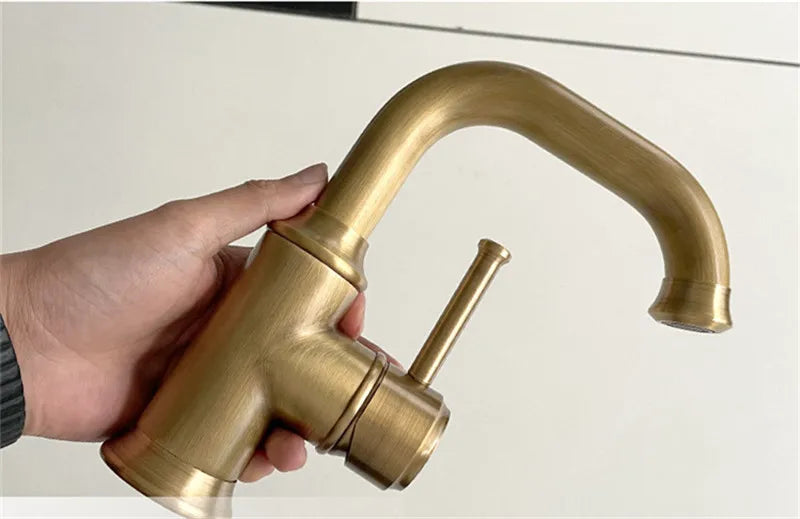 Antique Bronze Bathroom Faucet Brass Basin Faucets &