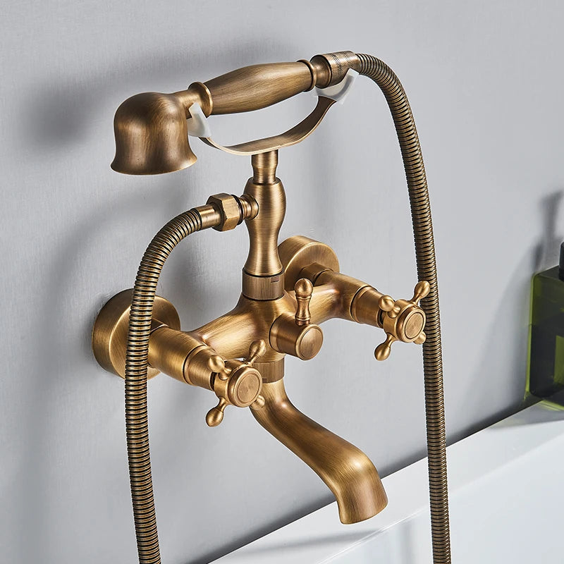 Retro Antique Brass Black Bronze Bathtub Shower Faucets