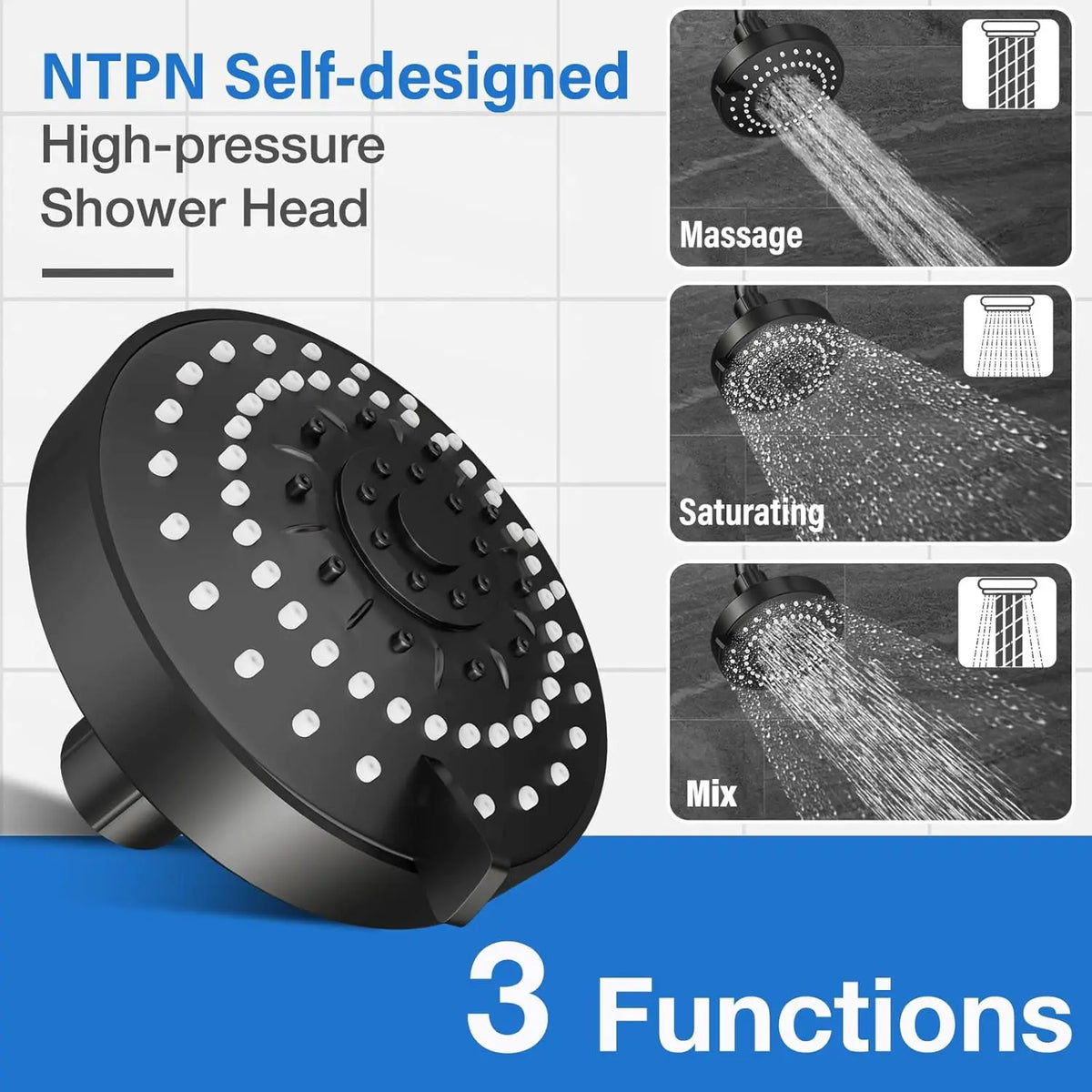 Tandem Shower Head Couples High Pressure Dual Shower