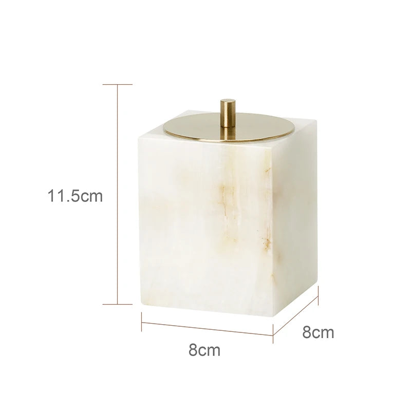 White Onyx Natural Marble Bathroom Elegant Soap Dispenser