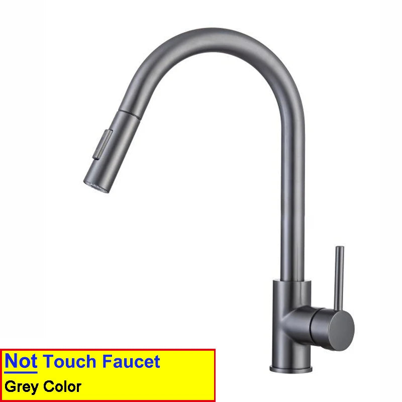 White Touch-On Sink Faucets Pull Down Sprayer Improvement