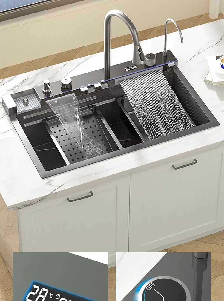 Sinks Stainless Steel Waterfall Sink Includes 120 50