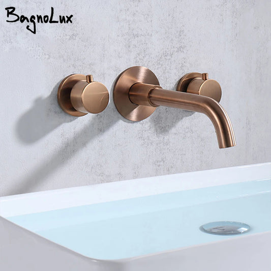 Brushed Rose Gold Basin Faucet 100 Solid Brass