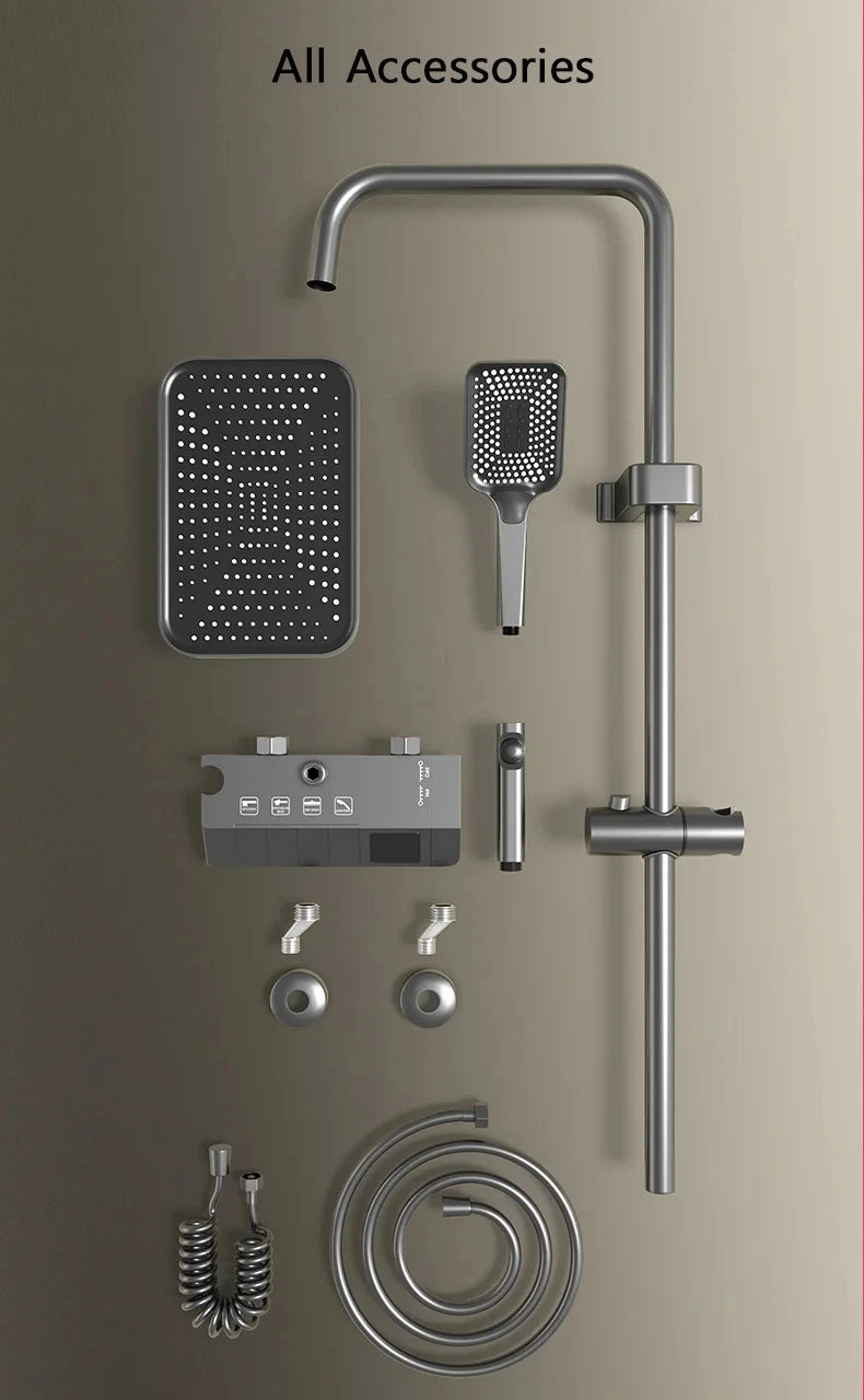 Upgrade Bathroom Shower Led Display Piano Keys Bath