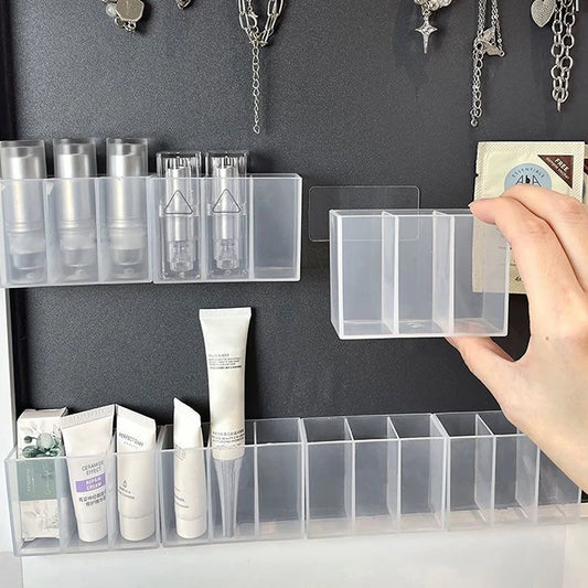 Wall Mounted 3grids Organizer Mirror Cabinet Self-Adhesive Small