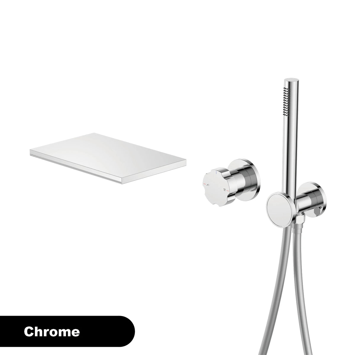 Minimalist Design Gun Grey Brass Wall-Mounted Concealed Bathtub