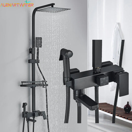 Brass Shower Faucets Bathroom Shower Mixer Crane Bidet
