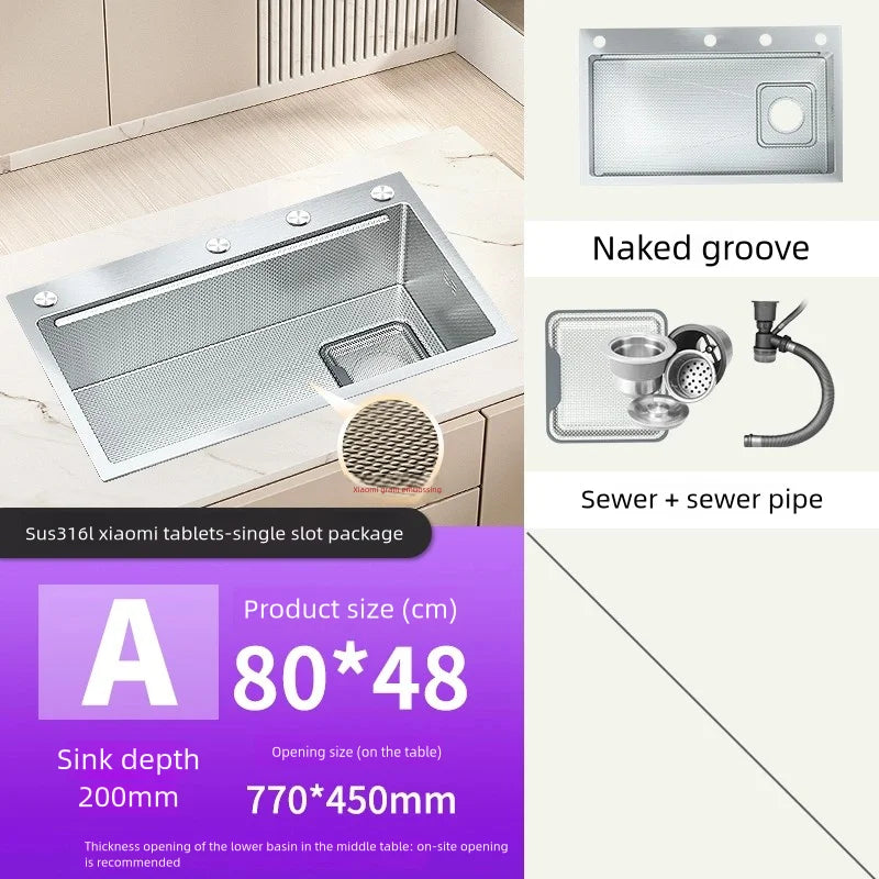 316l Stainless Steel Sink Food Grade Large Slot