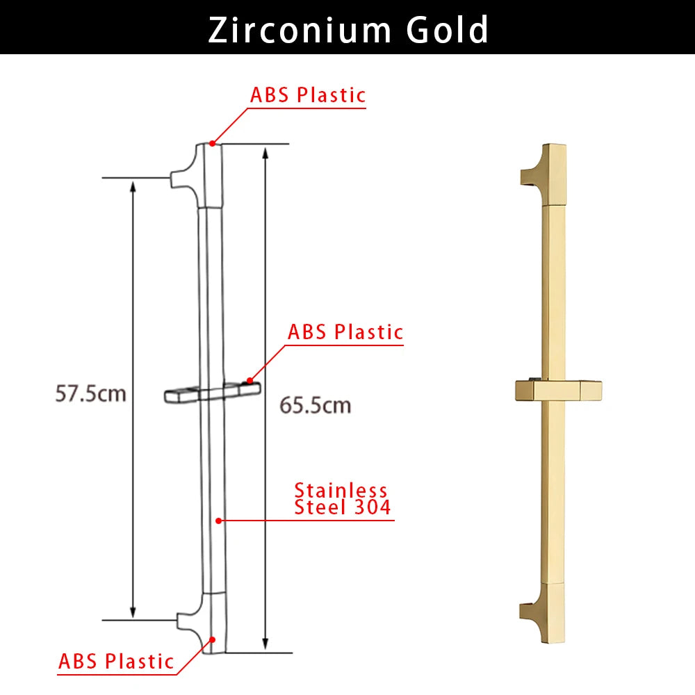 Wall Mounted Adjustable Slide Shower Bar Bathroom Shower