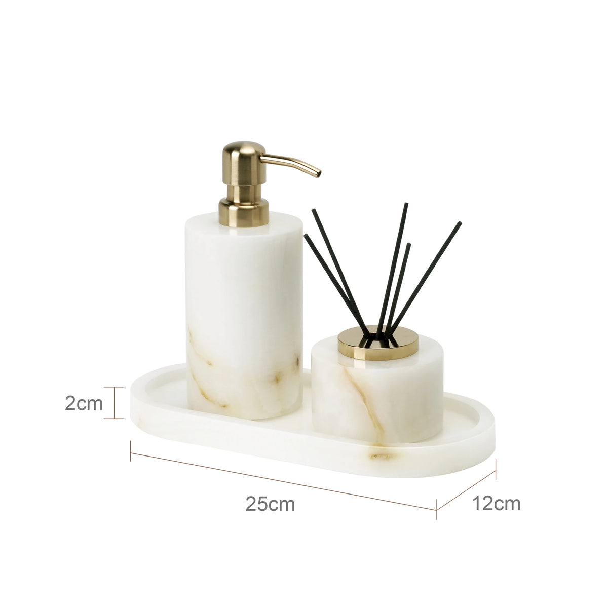 White Onyx Natural Marble Bathroom Elegant Soap Dispenser