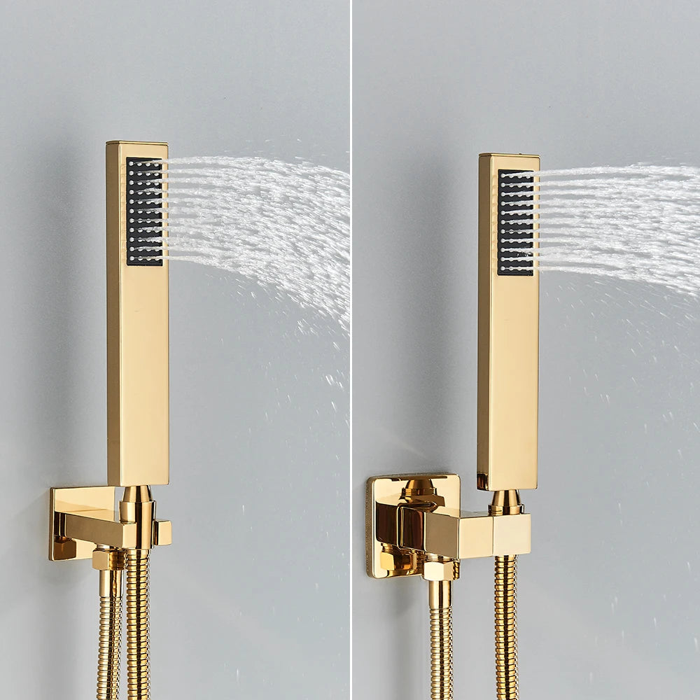 Poiqihy Golden Handshower Head 150cm Stainless Steel Shower