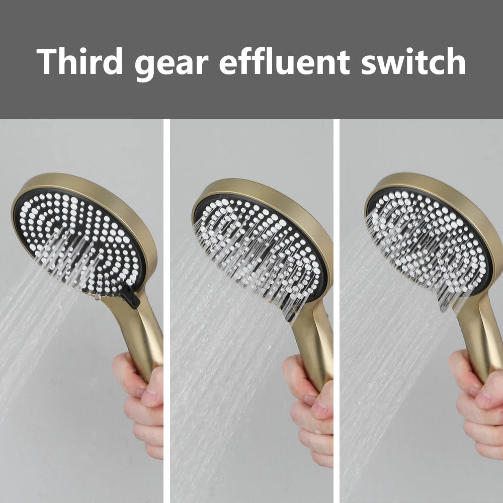 Kemaidi Brushed Gold Shower System Bathroom Shower Faucet