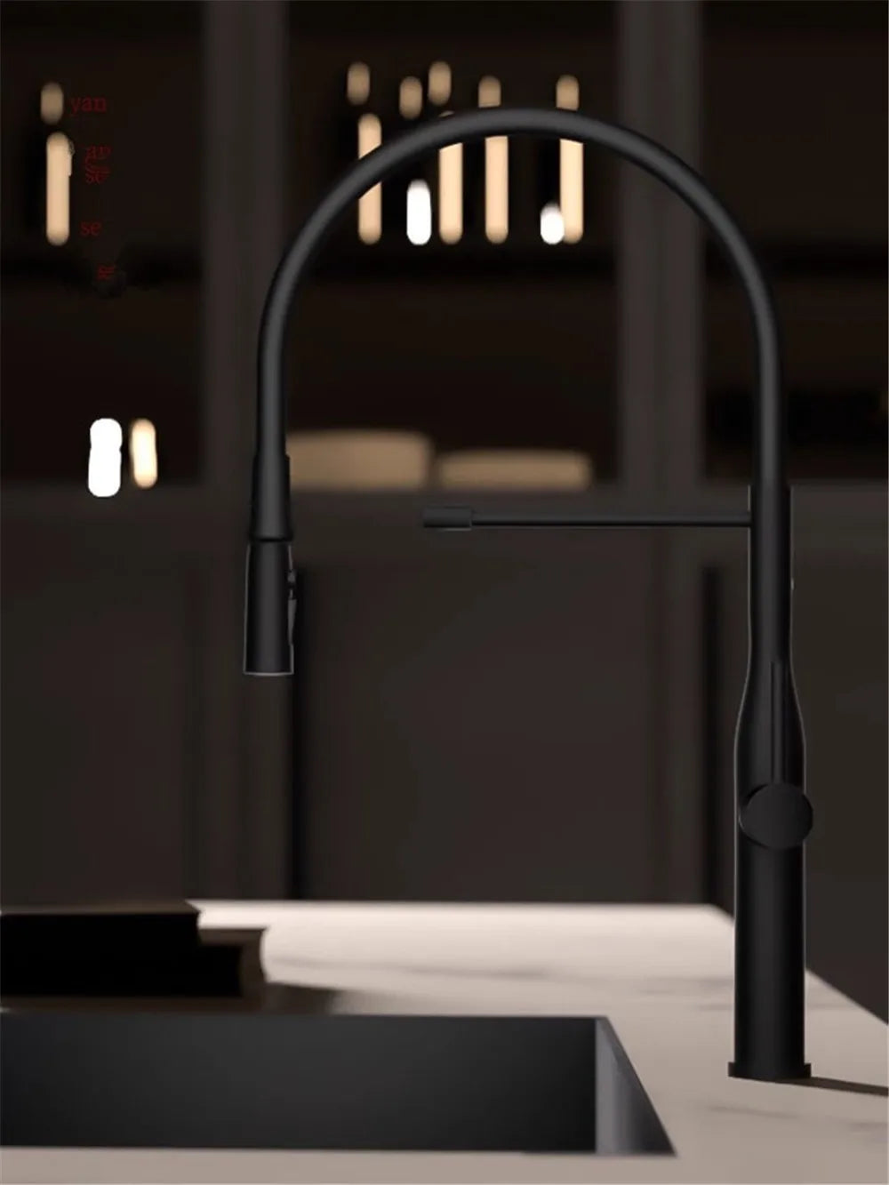 Brushed Gold Pull Out Faucet Gray Pull Out