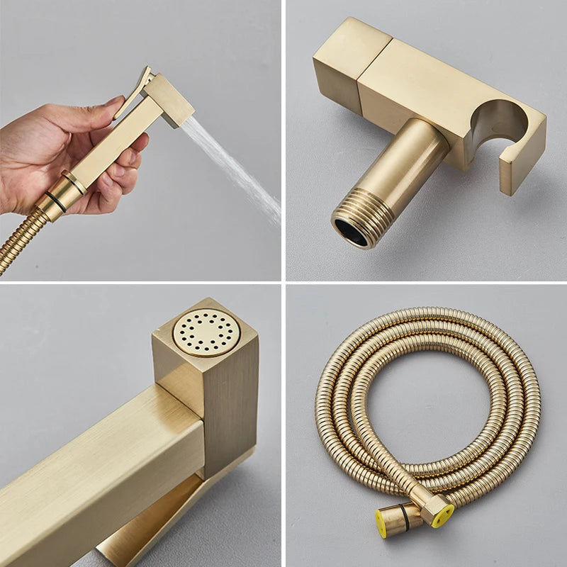 Brass Bidet Faucet Cold Water Tap Handheld Bidet