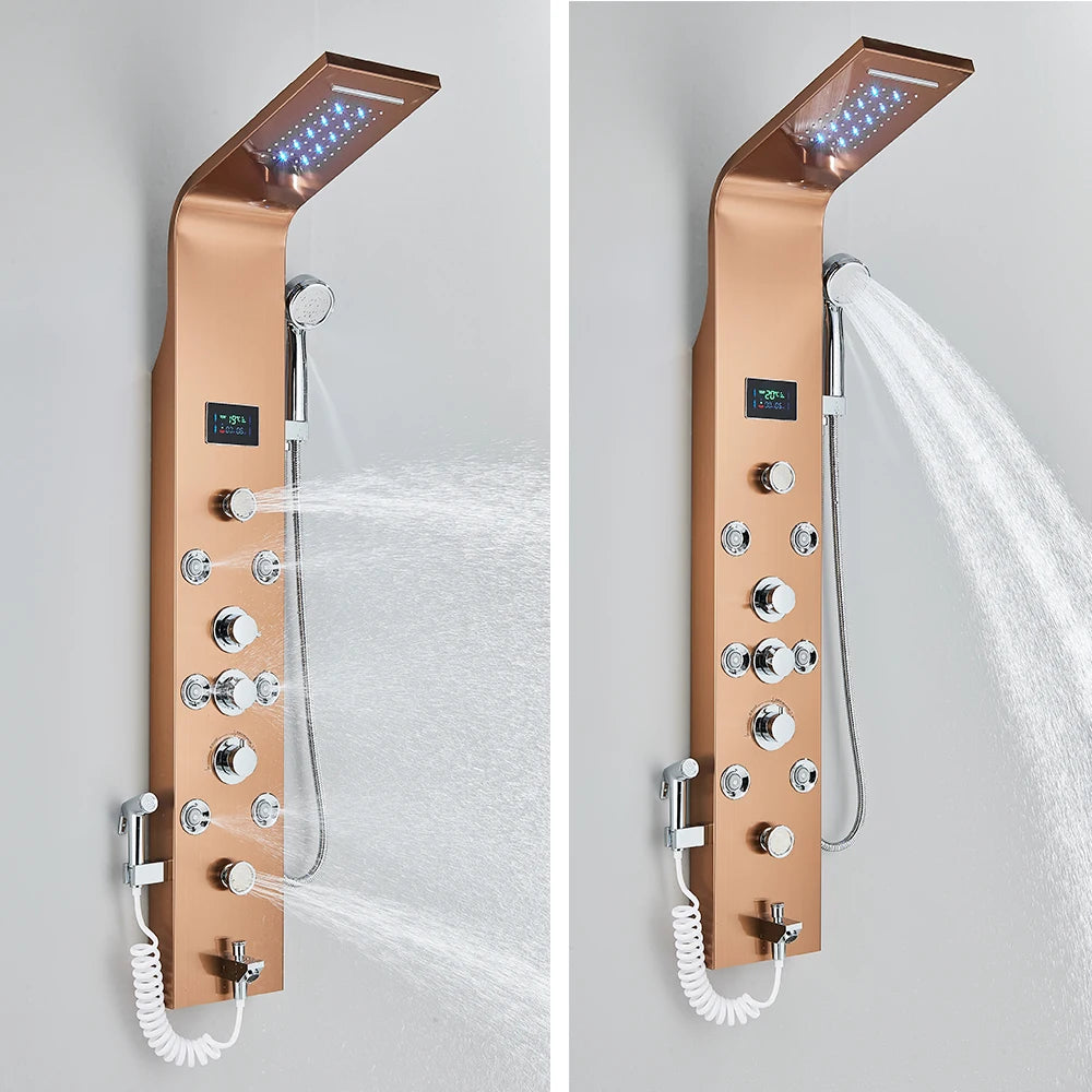 Led Bathroom Shower Panel Modes Intelligent Lcd Shower
