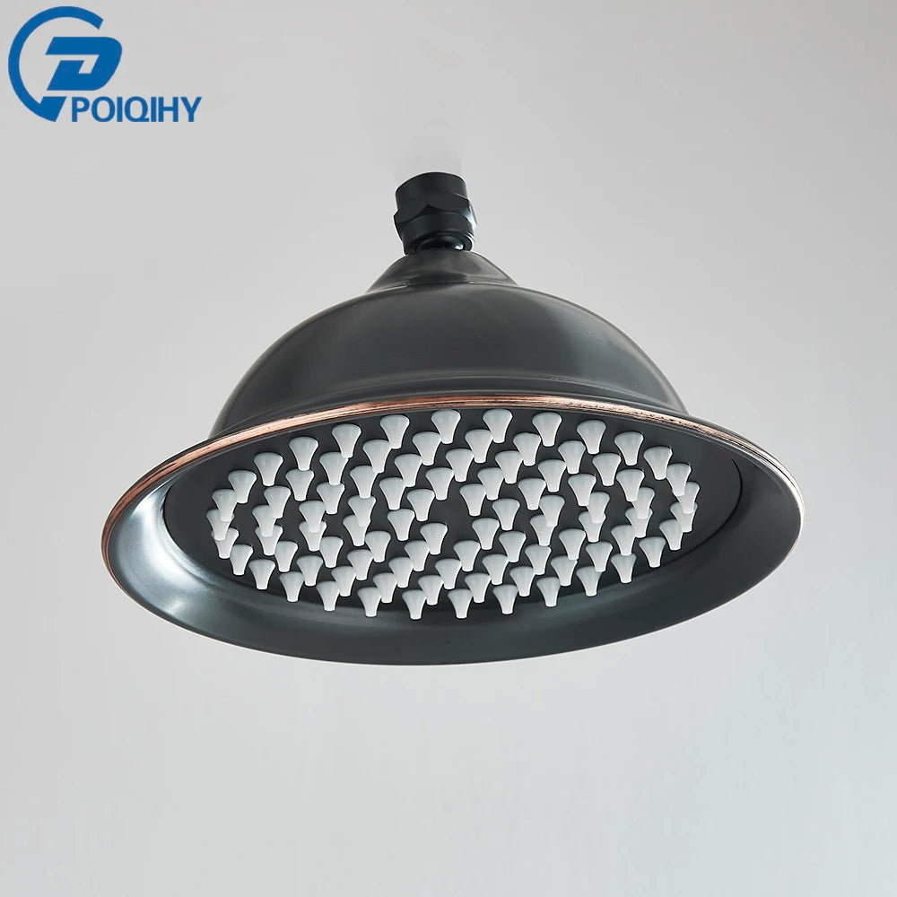 Poiqihy Brass Golden Rainfall Shower Head Shower Faucet