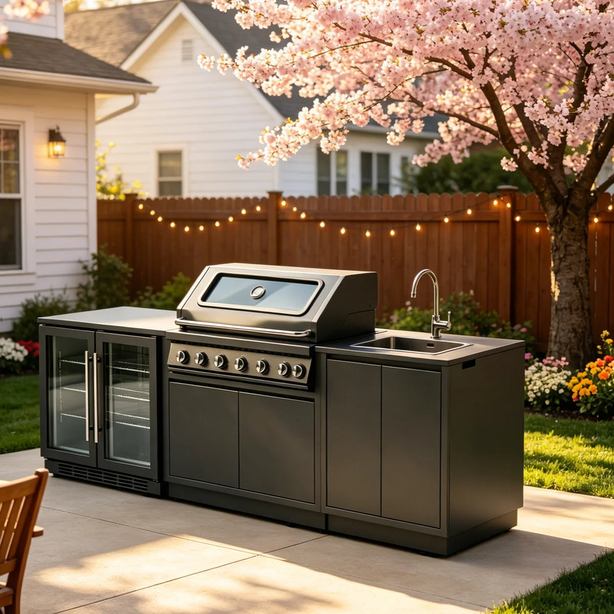 Sturdy 304 Stainless Steel Outdoor Cabinet Grill Cooktop