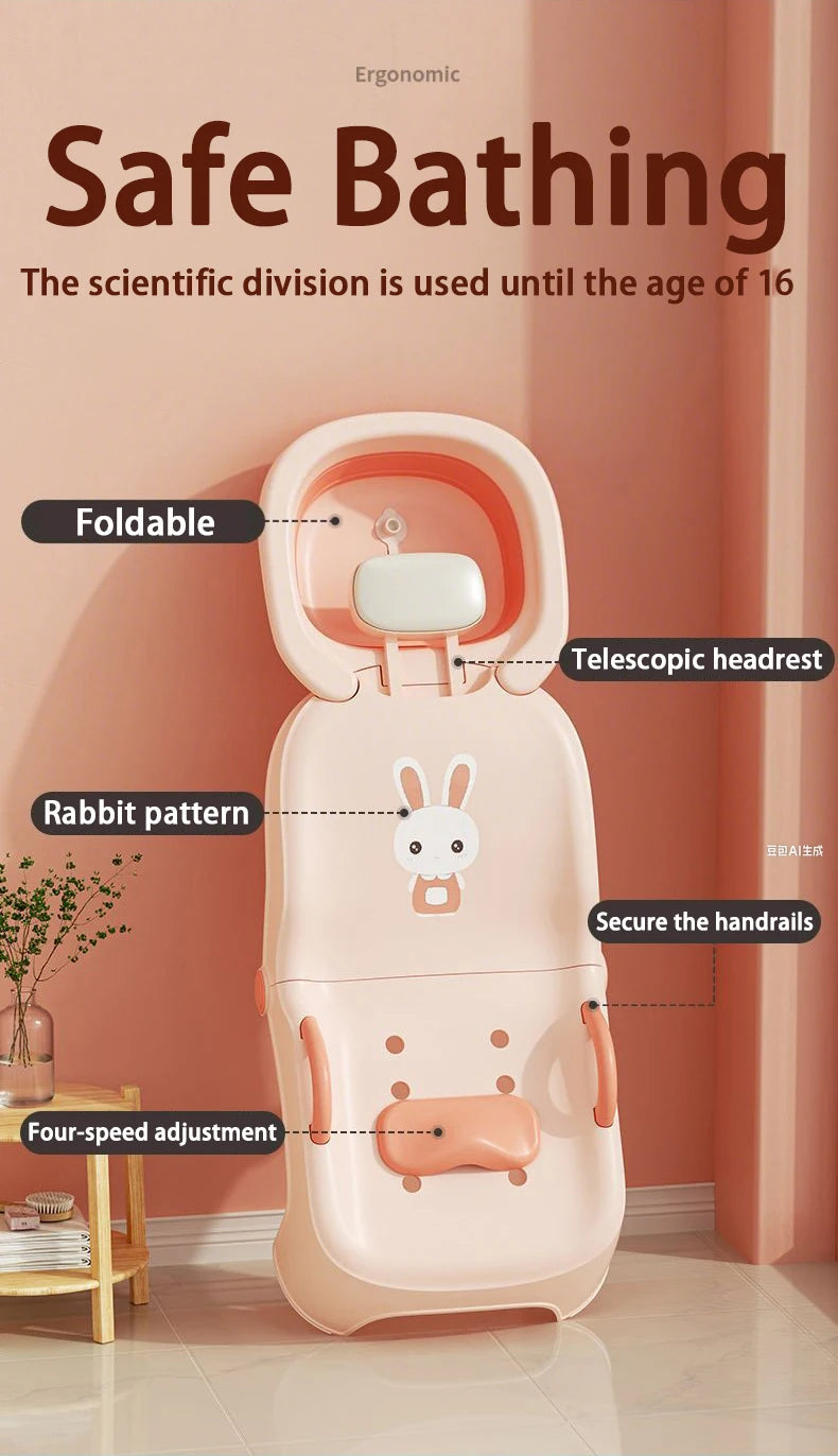 Foldable Children Hair Washing Recliner Baby Shampoo Bed