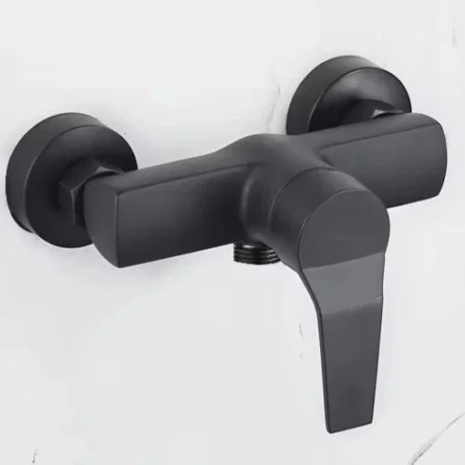 Black Bathroom Shower Faucet Wall-Mounted Mixer Valve Handle