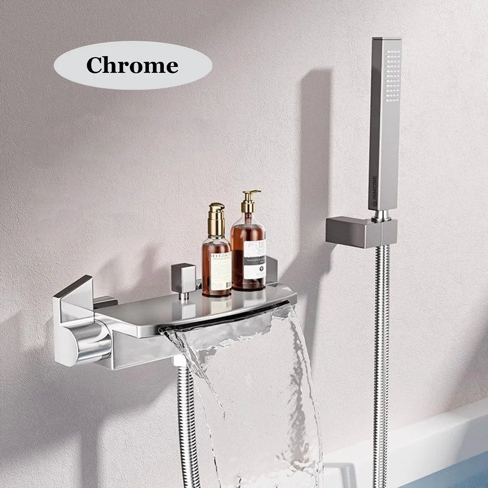 Modern Luxury Waterfall Bathtub Faucet Wall Mounted Bath