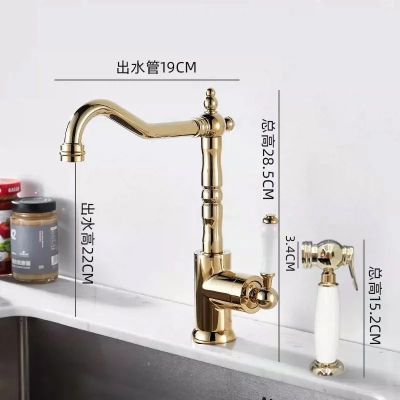 French Vintage Faucet Brass European Classical Silver Faucet