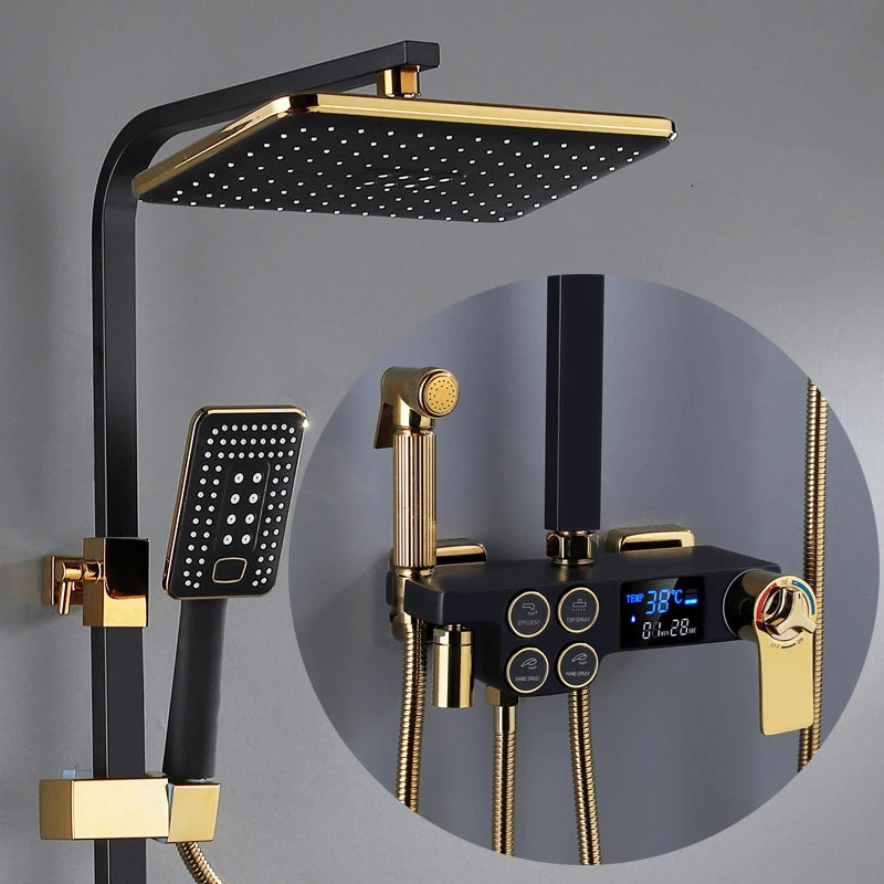 White Digital Bathroom Shower Quality Brass Bathroom Mixer