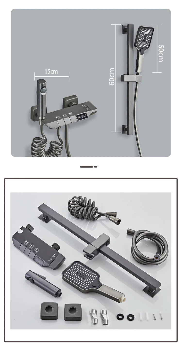 Design Gun Grey Bathroom Shower System Piano Keys