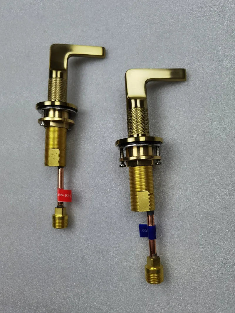 Brushed Rose Gold Widespread Basin Faucet Total Brass