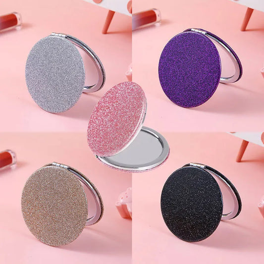 Folding Makeup Mirror Stylish Round Travel Mirror Double