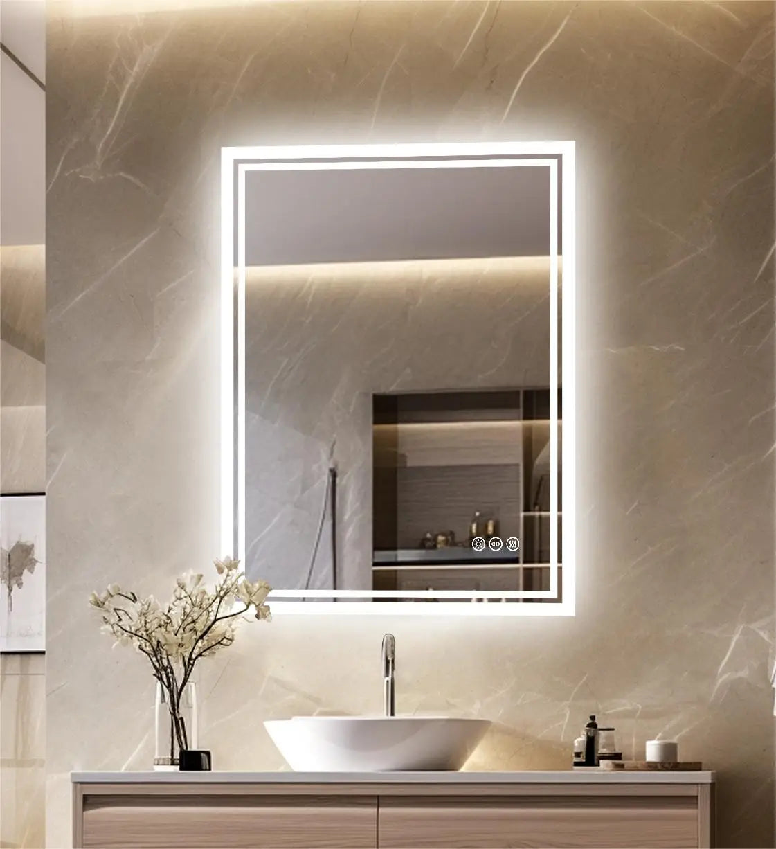 Led Light Bathroom Mirror Illuminated Wall Mounted Vanity
