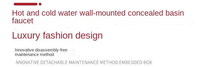 Modern Brass Wall Mount Bathroom Basin Faucet Hidden