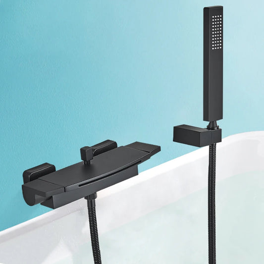 Black Waterfall Bathtub Shower Faucets Cold Mixer Tap