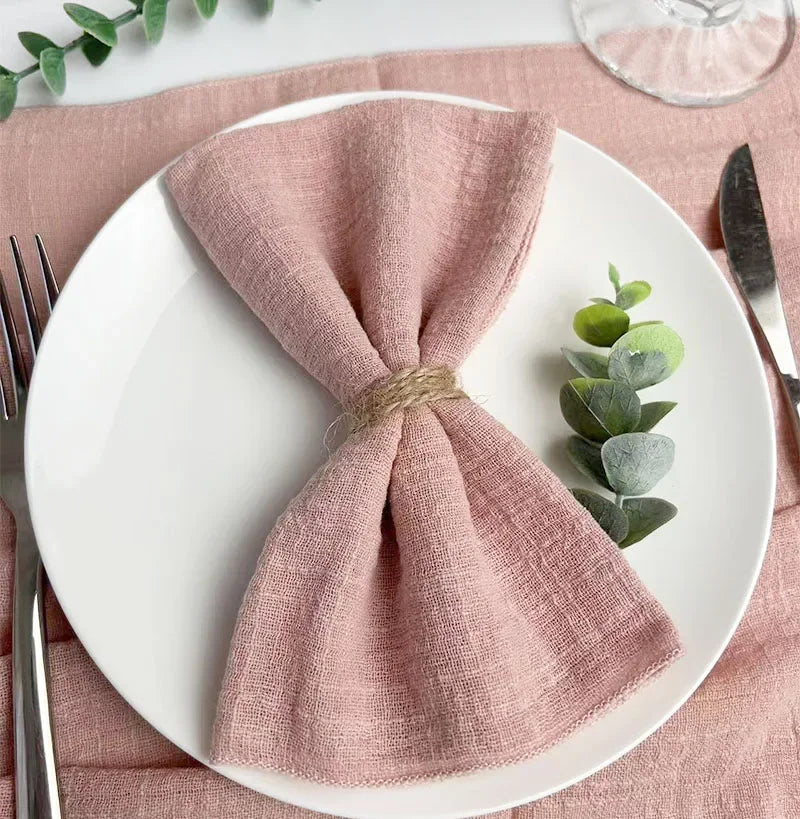 50pcs Handmade Gauze Napkins 30x30cm Cotton Cloth Napkins