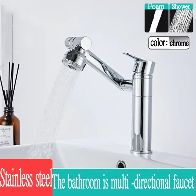 Basin Faucet Modern Bathroom Mixer Tap Black/Chrome Wash