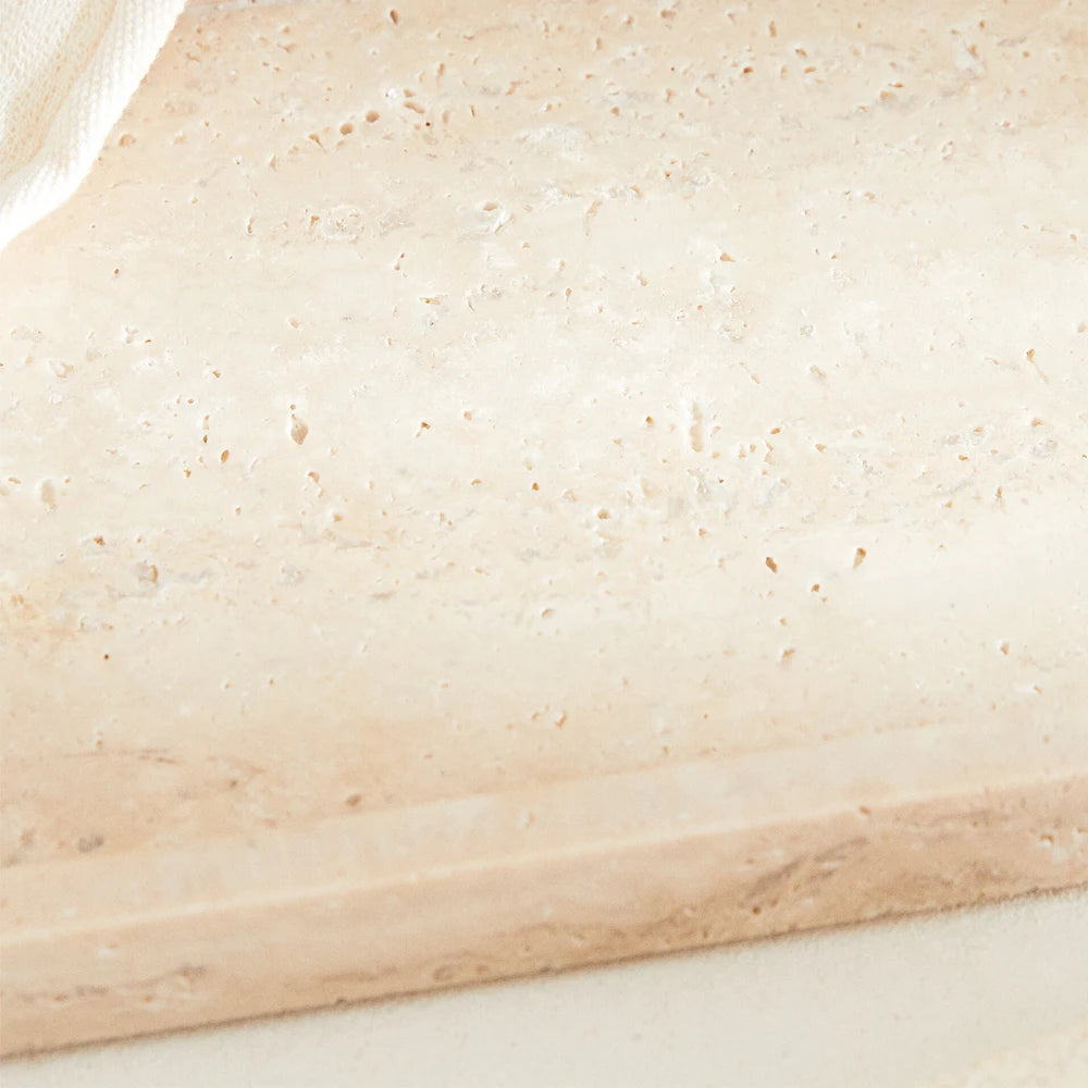 Travertine Stone Bathroom Vanity Tray Cosmetic Perfume Natural