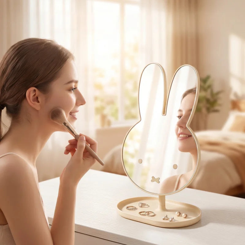 Kawaii Miffy Rabbit Shaped Makeup Mirror 360 Rotating