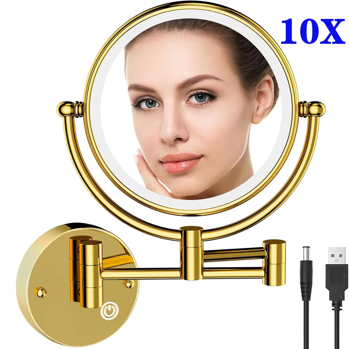 10x Magnifying Led Makeup Mirror Touch On Dual