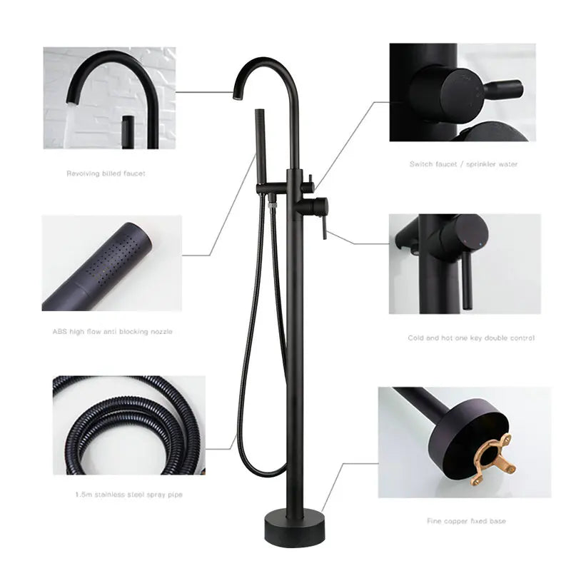 Kemaidi Golden Plated Bathtub Filler Shower Roman Tub