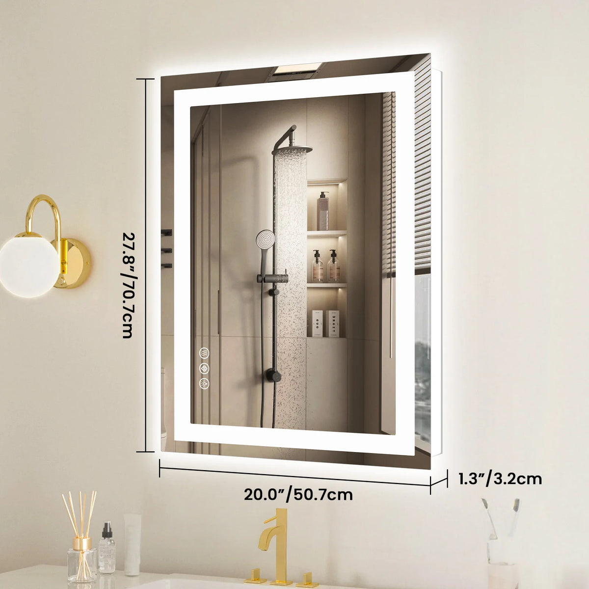 Jhk 36 24 Led Bathroom Vanity Mirror Wall