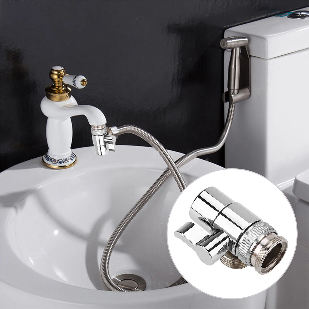 G1/2 Brass Bathroom Basin Sink Faucet Splitter Diverter