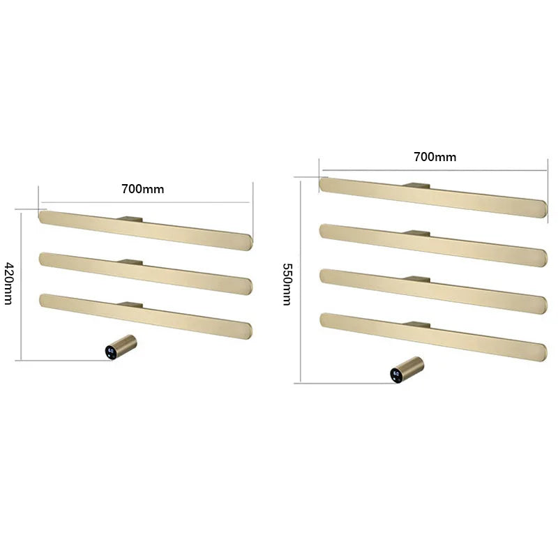 Brushed Gold Hidden Installation Towel Warmers Temperature Time