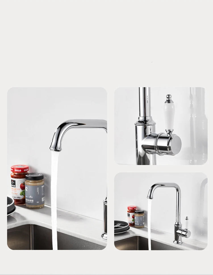 French Vintage Faucet Basin Sink Silver Cold Water