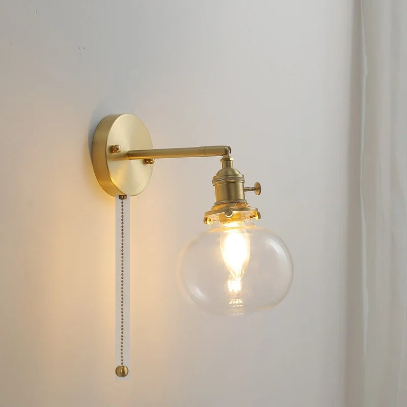 Iwhd Pull Chain Nordic Modern Wall Lamp Sconce